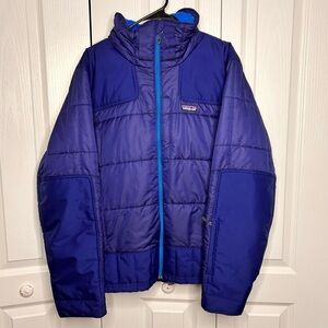 Patagonia Men’s Rubicon Rider Blue Snowboard Jacket Size Medium Pockets Hood EUC